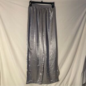 Pajama pants silver (polyester)feels like  Satin size small elastic waist